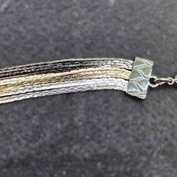 BFD Tricolor Metal Multistrand Chain Necklace - Picture 5 of 7